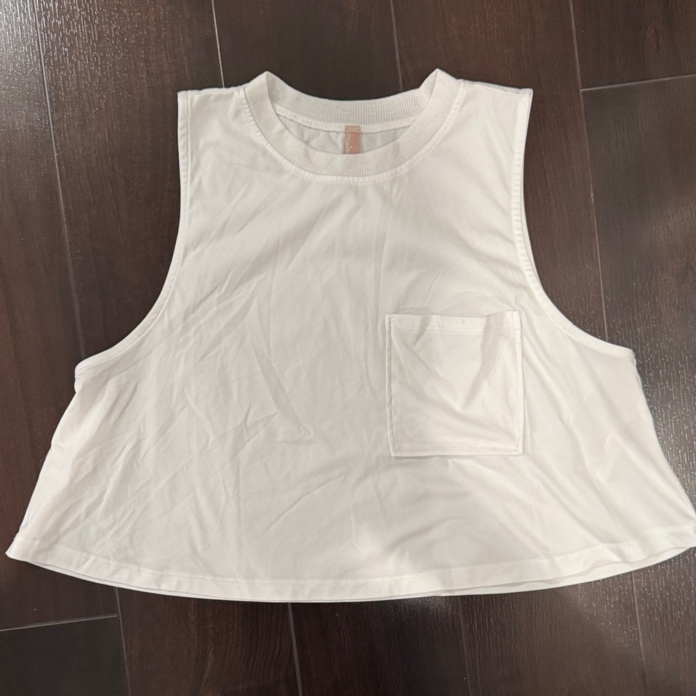 Free People Movement White Sleeveless Crop Top